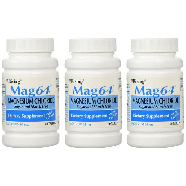 Mag64 Magnesium Supplement Tablets 60 Count (Pack of 3) – Bone & Nerve Support