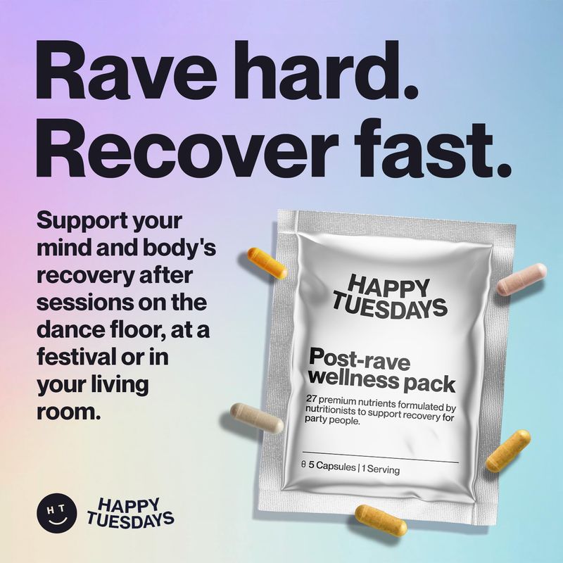 Happy Tuesdays Post-Rave Wellness Packs | After Party Recovery ...