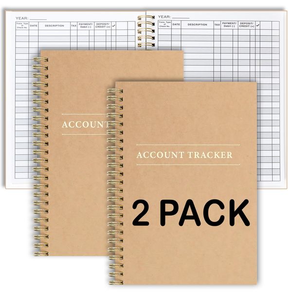 2 Pack Accounting Ledger Books for Home Budget Tracking, Business Bookkeeping - Home Expense Tracking Notebook - Expense Ledger for Small Business Bookkeeping - Bookkeeping Book (100 Pages 2 Pack)