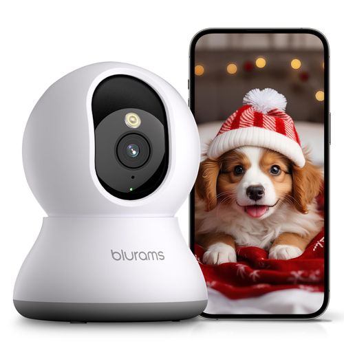 blurams Indoor Camera 2K, Pet Camera with App, 360° Dog Cameras House Security, Baby Monitor with Color/IR Night Vision, 2-Way Talk, Motion Detection&Tracking, Cloud&SD(2.4GHz Only)