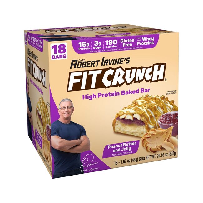 FITCRUNCH Snack Size Protein Bars, Designed by Robert Irvine, 6-Layer Baked B...