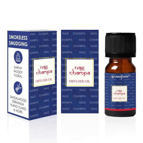 Nag Champa Essential Oil Diffuser Blend by Aromafume | 30ml/1 fl oz | Made with Sandalwood, Jasmine, Ylang Ylang & Champa Flower extracts | Meditative, Spiritual, Calming & Non-Toxic Nag Champa