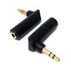 DRUT 1pcs. 3.5mm Stereo Jack to 3.5mm Jack Socket Right Angle AUX Cable Adapter (Black Gold)