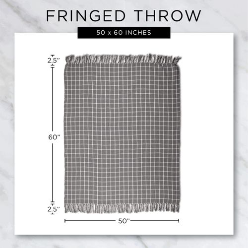 DII Diamond Throw Collection Woven Cotton, 50x60, Mineral Gray