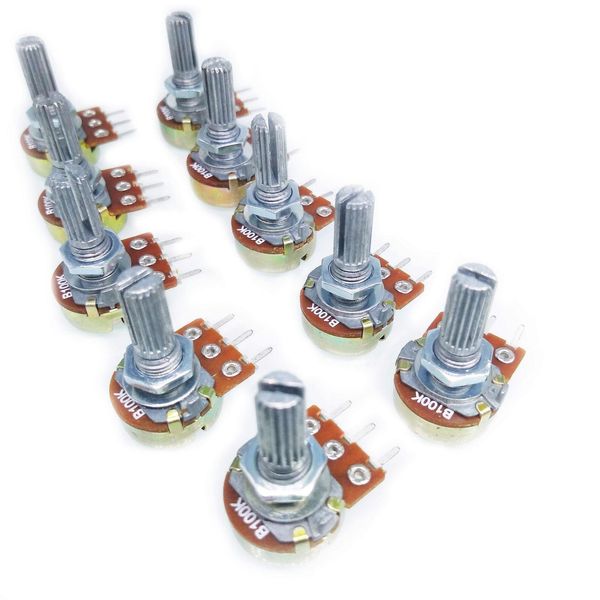 10pcs 1K ohm Linear Taper Rotary Potentiometer Panel Pot B1K 15mm