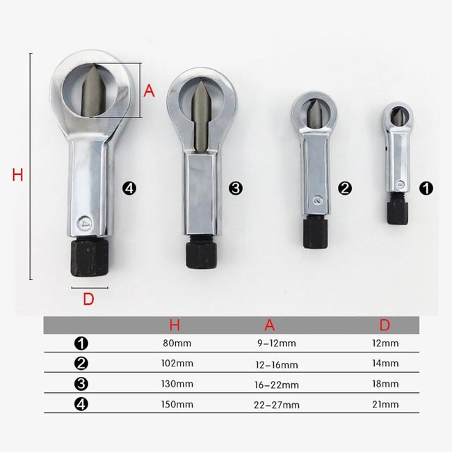 Heavy Duty Rusty Nut Removal Puller Extractor Cutter Tool 9-27mm Adjustable  Nut Splitter Cracker Break Damaged Screw Repair Tool