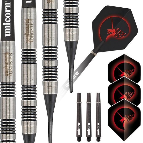 Unicorn Soft Tip Darts Set | Core Style 3 | Tungsten Barrels | 17 g