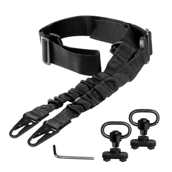 Karriter Tactical Gun Sling Rifle ， 2-Punkt-Gewehrriemen mit Riemenauflage Verstellbarer Einzelpunkt-Sling, Zwei-zu-EIN-Punkt-Gun-Sling für die Outdoor-Sportjagd