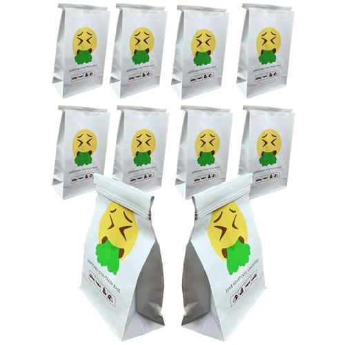 S.fields.inc Getting Bags Etiquette Bags, Vomit Bags, Pack of 10, Disposal Bags, Cell Phone, Laminated Paper, Garbage Bags (Emoticons)