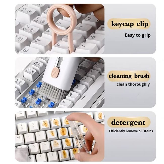 7 In 1 Computer Keyboard Cleaner Brush Kit Earphone Cleaning Pen Compatible  Headset Phone Keycap Cleaning