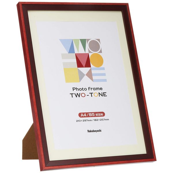 Nakabayashi F-TMS-411-R Two-Tone Photo Frame, A4/B5 Red