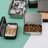 6PCS Rectangular Tin Boxes with Lids,Metal Empty Tins,Metal Empty Hinged Tins Containers For Home Storage Organizer,9.5cm*6cm*2cm,Black