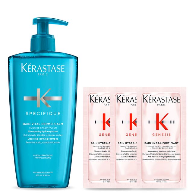 [Kerastase] [For normal &amp; oily / sensitive scalp] Shampoo Bang Vital 500ml [Additional 3 types of shampoo sachets provided]