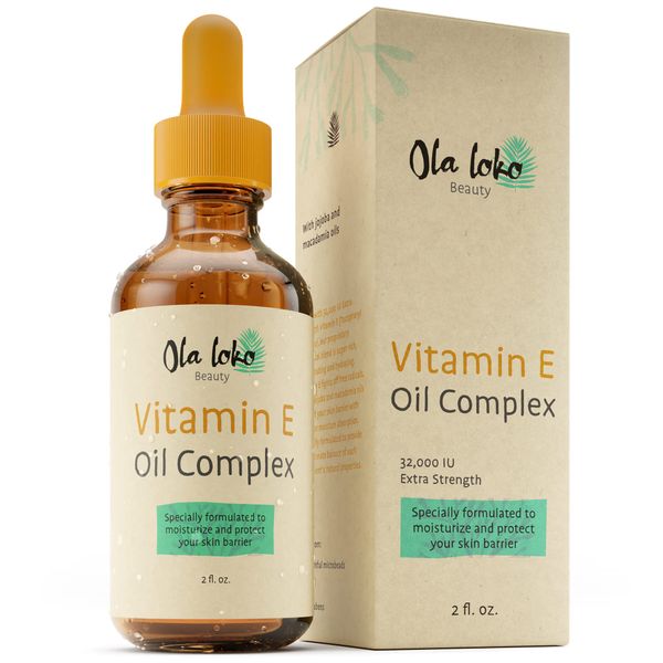 𝗪𝗜𝗡𝗡𝗘𝗥 𝟮𝟬𝟮𝟯* Organic Vitamin E Oil w/Jojoba Oil & Macadamia, Vitamin E Oil for Face, Skin, Hair & Body, Pure Vitamin E Oil for Fine Lines, Wrinkles & Stretch Marks - Vitamina E Para La Cara