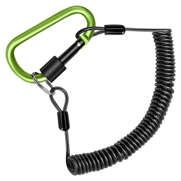 Alovez Tactical Lanyard, Elastische Spiralkabel mit 2 Karabiner Paracord RSG Halterung RSG Sicherung für Rettungsschere Schlüssel