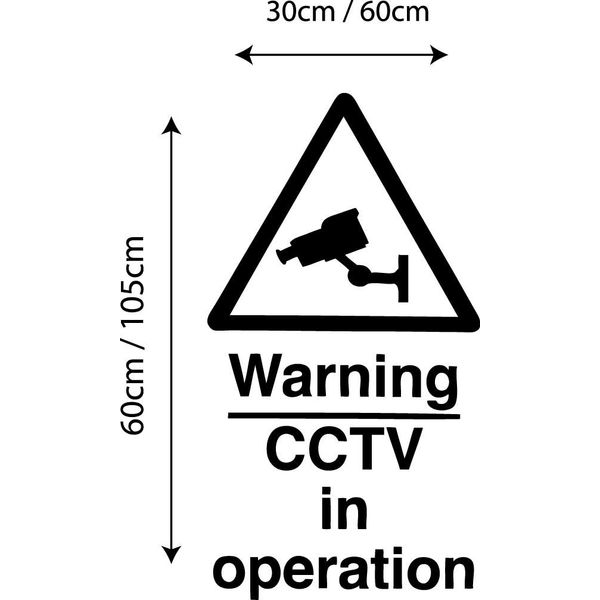 60 Second Makeover Limited CCTV in Operation Wall Window Sticker Shop Decal Security Camera Warning