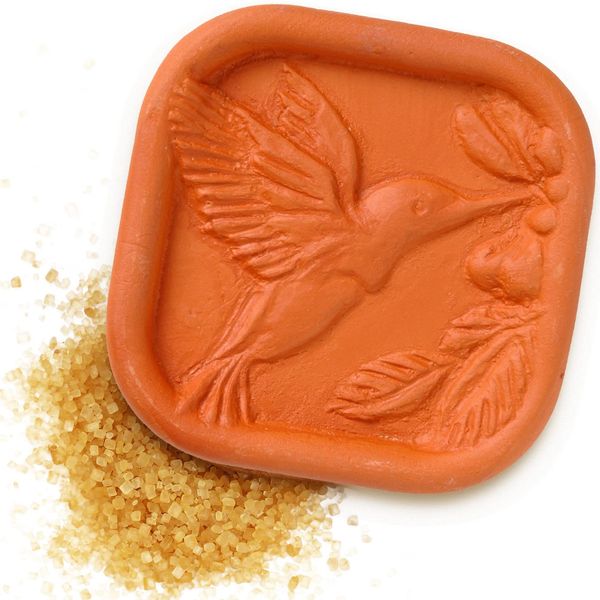 JBK Pottery Terra Cotta Brown Sugar Saver, Preserver, Brown Sugar Softener for Cookies, Dried Fruits and More! - Hummingbird Design