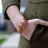 Coppervast Copper Bracelets- for Men and Women| Set of 2 with Gift Box| Gift for Women & Men| Handmade 100% Copper (Hammered and Chain Inlay)