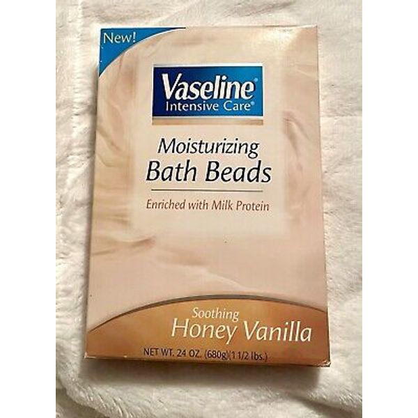 Vaseline Intensive Care Moisturizing Bath Beads Soothing Honey Vanilla 24 oz NEW