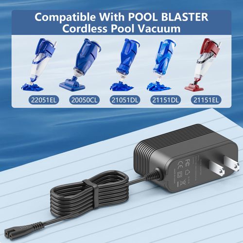 Replacement for Pool Blaster Cordless Pool Vacuum Charger Compatible with Pool Blaster 22051EL 23051EL and Catfish Li 20050CL 21051DL 26051SL 22151EL 26050SL Pool Vacuum Adapter Charger