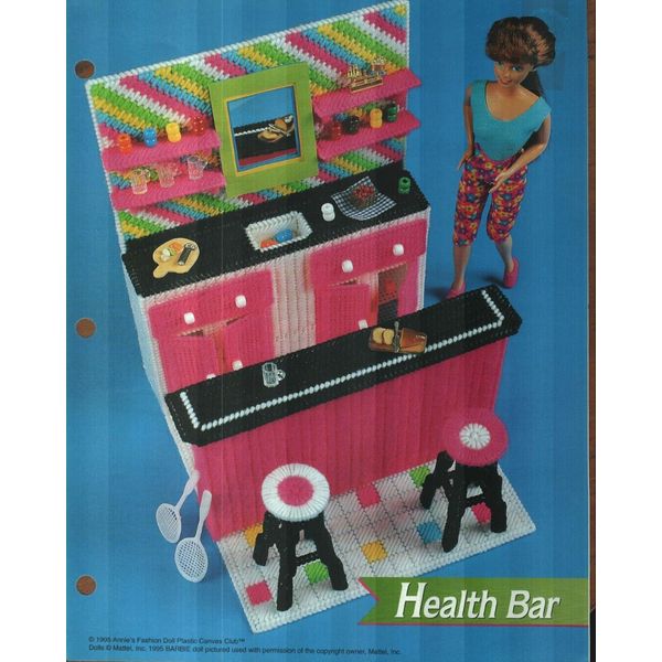 NEW HEALTH BAR FASHION DOLL ANNIE'S PLASTIC CANVAS PATTERN INSTRUCTIONS