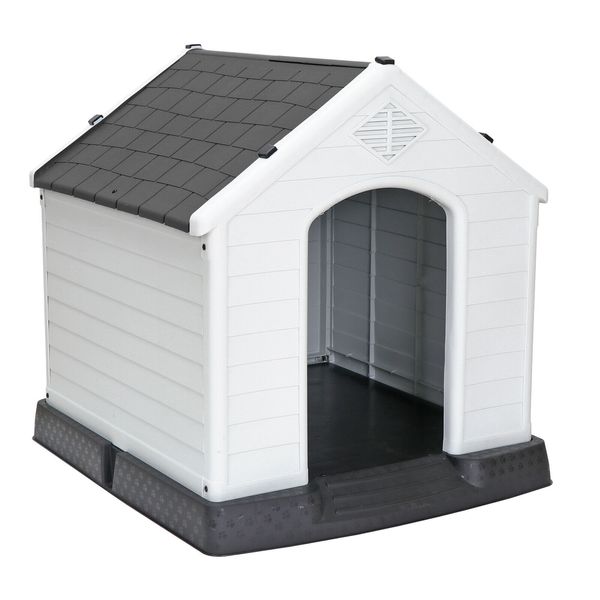 32'' Dog House All-Weather Pet Shelter Indoor/Outdoor Waterproof Pet House Gray