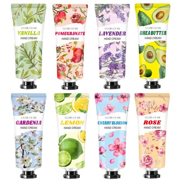 CRISTALBOX 8 PACK Hand Cream Gifts Set For Women,Travel Size in Bulk Lotions for Dry Hands,Mini Hand Lotion for Valentine Day Gift,Mothers Day Gifts,Appreciation Gifts,Baby Shower Party Gifts
