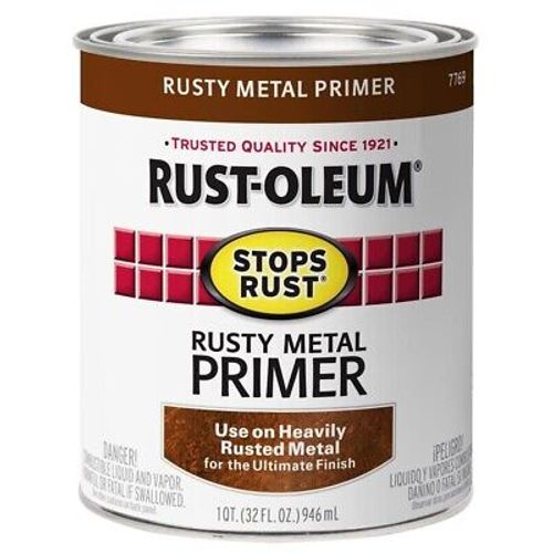 Rust-Oleum RUSTY METAL PRIMER 1 qt Stops Rust BROWN Alkyd Oil-Based