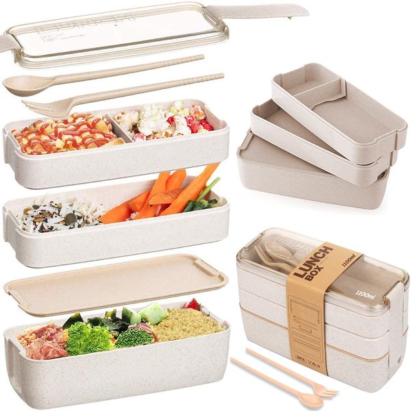 Lunch Box Bento Box (UK Company) Food Containers 4 Compartments