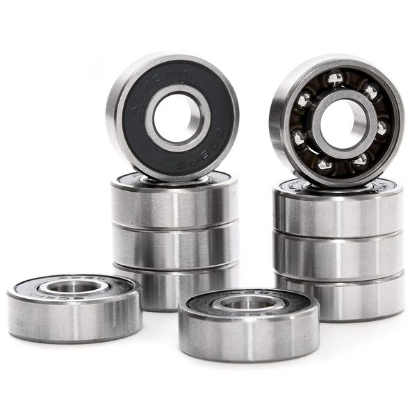 (ABEC11) ABEC11 608 Longboard Kickboard Inline Skate (Includes Spare Bearings) Skateboard Skateboard Bearings 8 Pieces + Spare Set of 2