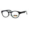 JuicyOrange Multi Focus Progressive Reader Glasses 3 Powers in 1 Oval Round Black +2.00
