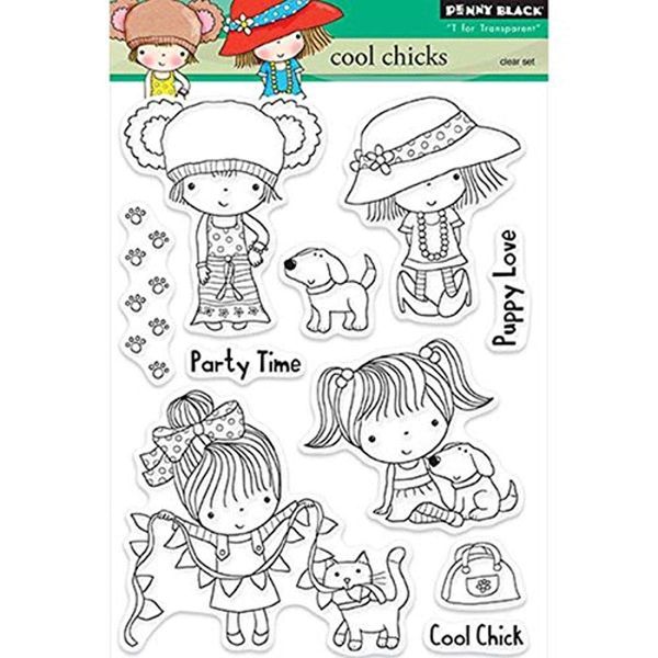 Penny Black Clear Stamps 5 x 7.5-inch Sheet-Cool Chicks