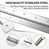 2 Pack Heavy Duty Piano Hinge 12 Inch x 2 Inch Width, 0.047'' Thick Stainless...