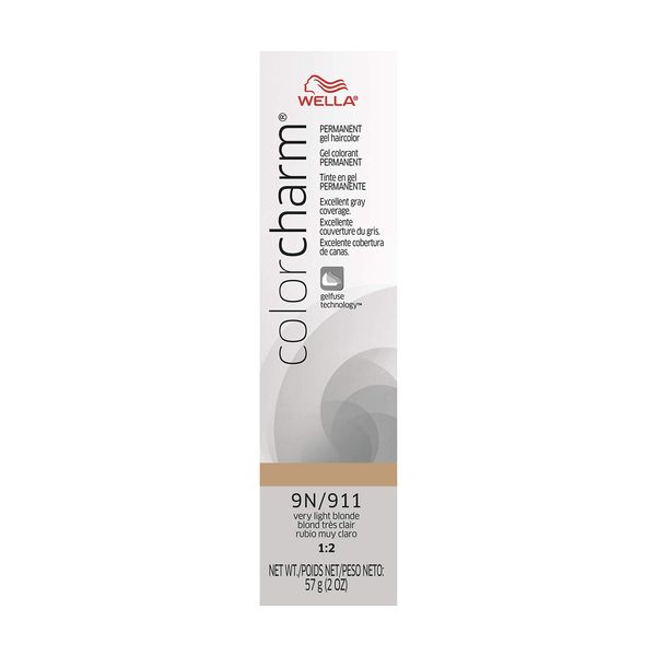 WELLA colorcharm Permanent Gel, Hair Color for Gray Coverage, 9N/911 Very Light Blonde