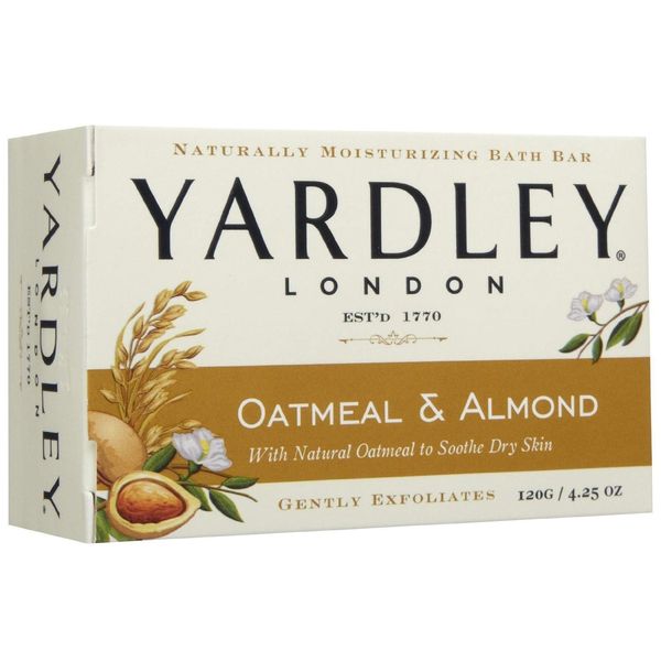 Yardley 5587101.2x7 Oatmeal and Almond Naturally Moisturizing Bath Bar (Pack of 7)