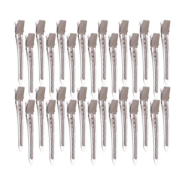 Acpetdr 30-piece set of duckbill clips, rust-proof metal crocodile curling clips with holes, suitable for hair styling, hair dyeing, silver hair clips for women metal hair clips - curling clips