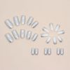 Cubahop 24pcs Short Square Silver Fake Nails Gradient Glitter False Nails Sequin Press on Nails for Women and Girls
