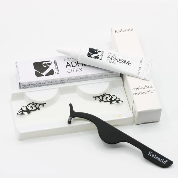 KALENTIN, Cloud Paper Eyelash + Eyelash Adhesive Clear + Lash Applicator, Party, Makeup