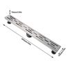 24" Linear Shower Drain Stainless Shower Drain w/Removable Cover Grate and Brush