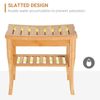 2 Tier Bamboo Bathroom Stool Spa Shower Stool Seat Organizer Stand
