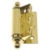 Idh by St. Simons 80320-003 Solid Brass Half Surface Adjustable Spring Screen Door Hinges with Ball Finials, Polished Brass