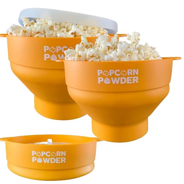Popcorn Powder's Collapsible Microwave Popcorn Popper (Yellow)