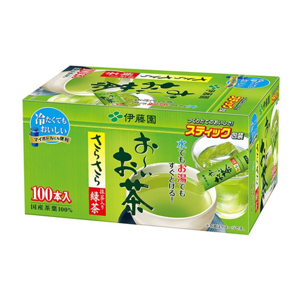 Itoen Oi Oicha Instant Green Tea With Matcha Powder Stick Type 100 Sticks