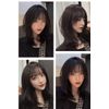 Feibin Wig, Medium, Semi-Long, Full Wig, Women's, Straight, Natural, Facial Effect, Women's, Cross-Dressing, Natural, Straight, Small Face, Heat Resistant, Harajuku Style, Lolita with Bangs (Dark Brown)