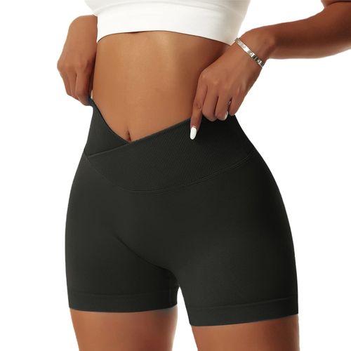 NIBESSER Gym Shorts for Women UK Seamless Cycling Short Shorts Ladies High Waisted Booty Shorts Tummy Control Workout Running Biker Yoga Shorts Butt Lifting Stretchy Tights (Black,Small)
