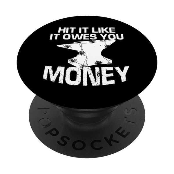 Funny Anvil Blacksmith Graphic Work Wear Blacksmithing Gift PopSockets Swappable PopGrip