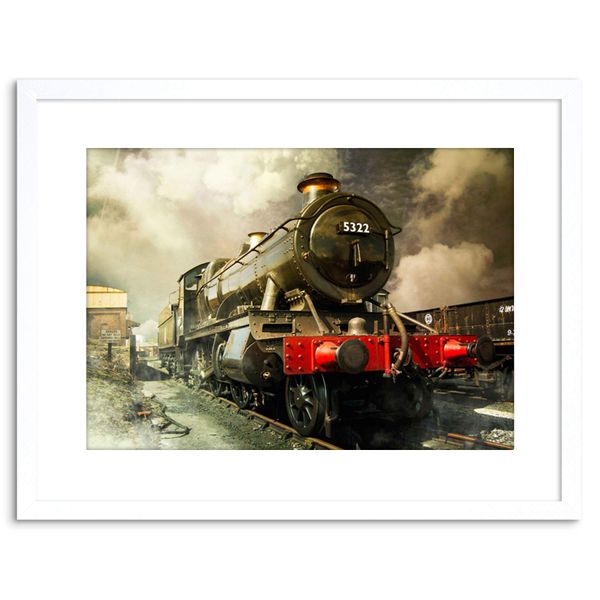 Wee Blue Coo Steam Train Vintage Colour Photo Framed Wall Art Print