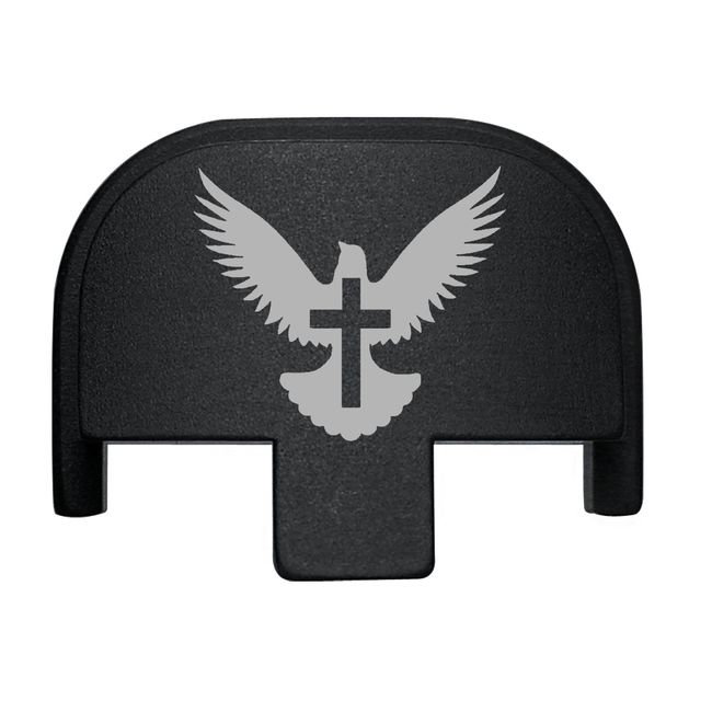 NDZ Performance Rear Slide Cover Back Plate for Smith & Wesson Self Defense S&W SD9 SD40 VE 9mm .40 Black Custom Laser Engraved Image: Bible Dove Cross