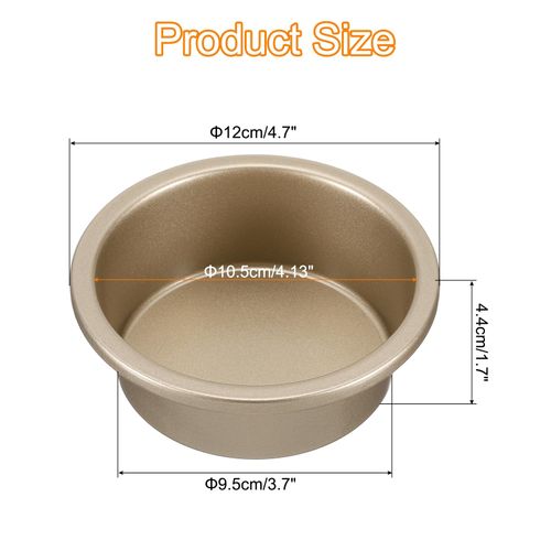uxcell 4 Inch Round Cake Pans, Non-Stick Cheese Cake Pans with Removable Bottom Leak Proof Cake Baking Pans for Birthday Wedding Cakes Baking, Gold