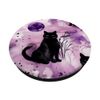 Moonlight Lavender Cute Black Cat Lover PopSockets Swappable PopGrip